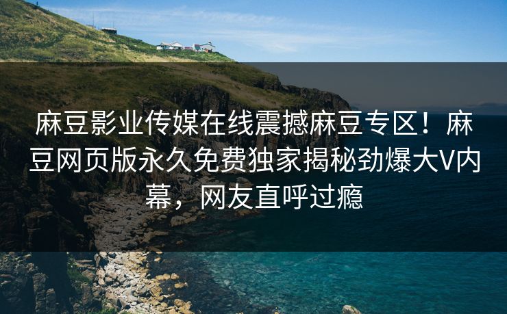 麻豆影业传媒在线震撼麻豆专区！麻豆网页版永久免费独家揭秘劲爆大V内幕，网友直呼过瘾